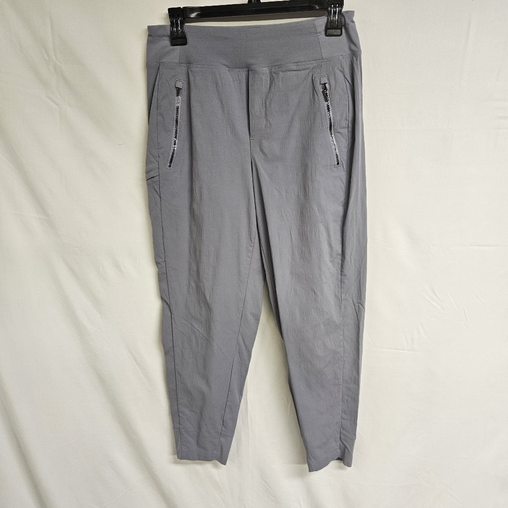 Athleta Headlands Hybrid Cargo Trek Pants Womens 4/P Blue Gray Hiking